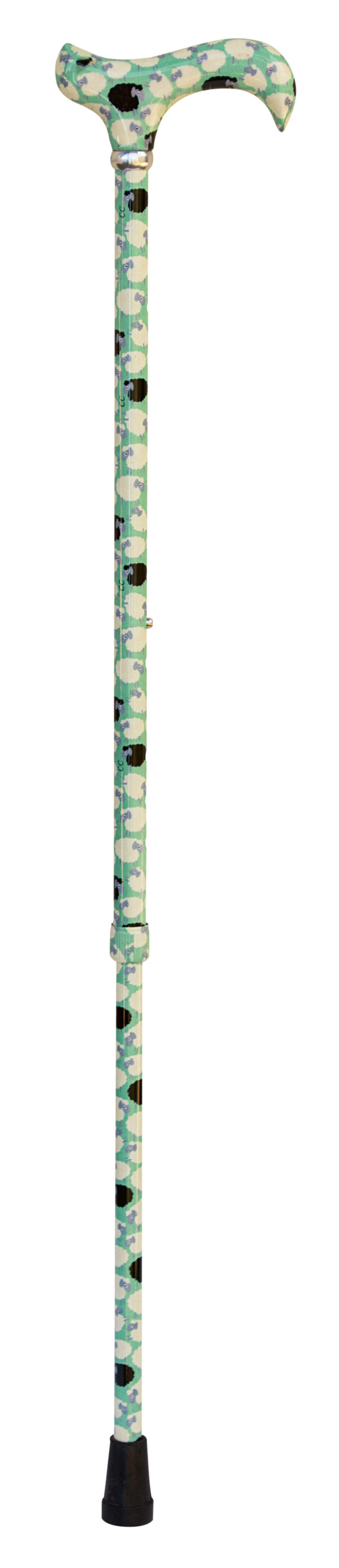 Adjustable Derby Cane with Black Sheep